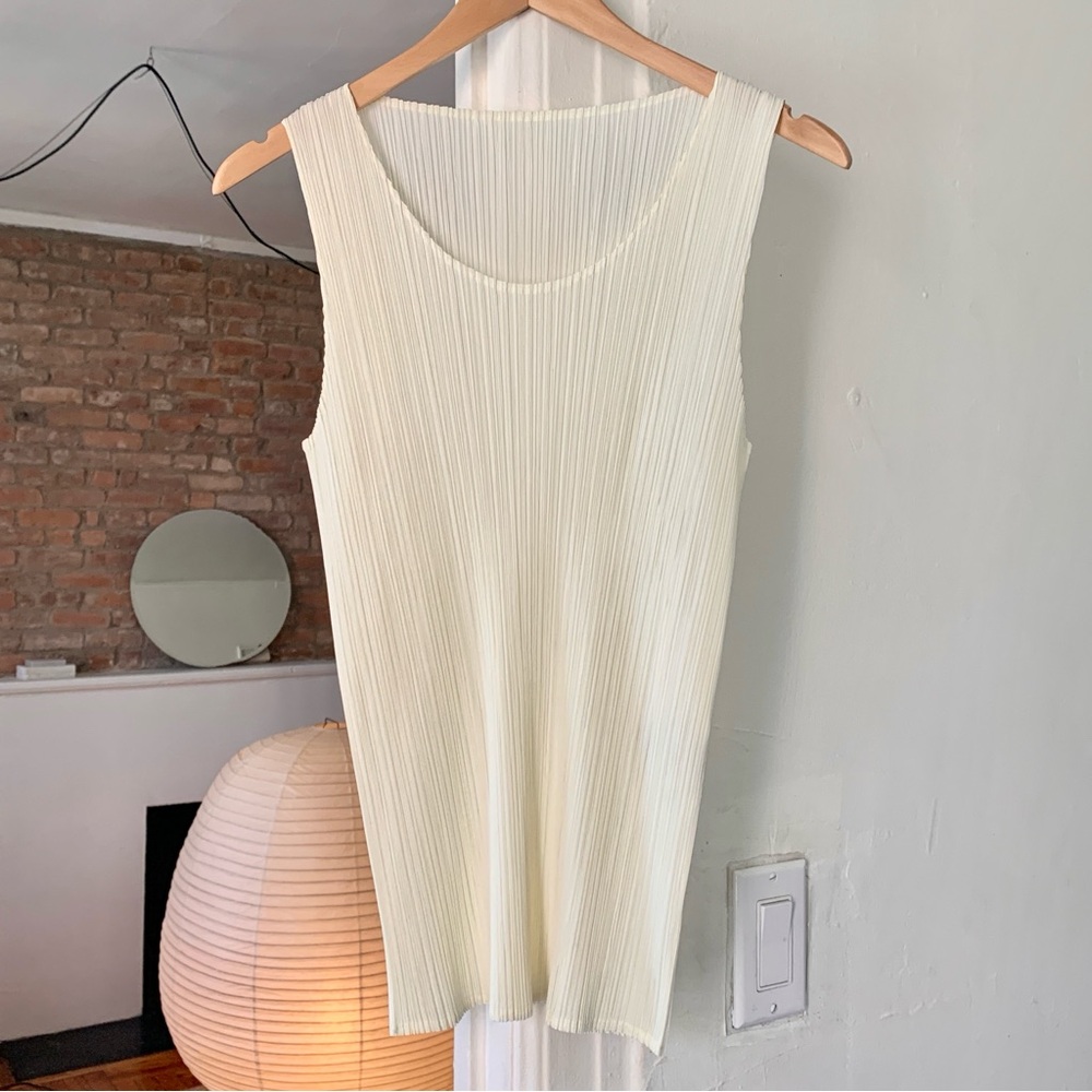 Issey Miyake Pleats Please Tank Ivory JP3 - Picture 5 of 11